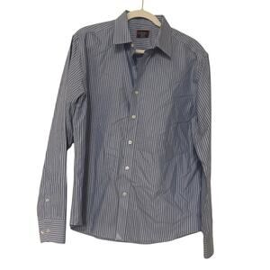 UNTUCKIT Sannino WF Long Sleeve Button Up Striped Shirt Size Medium Blue/White